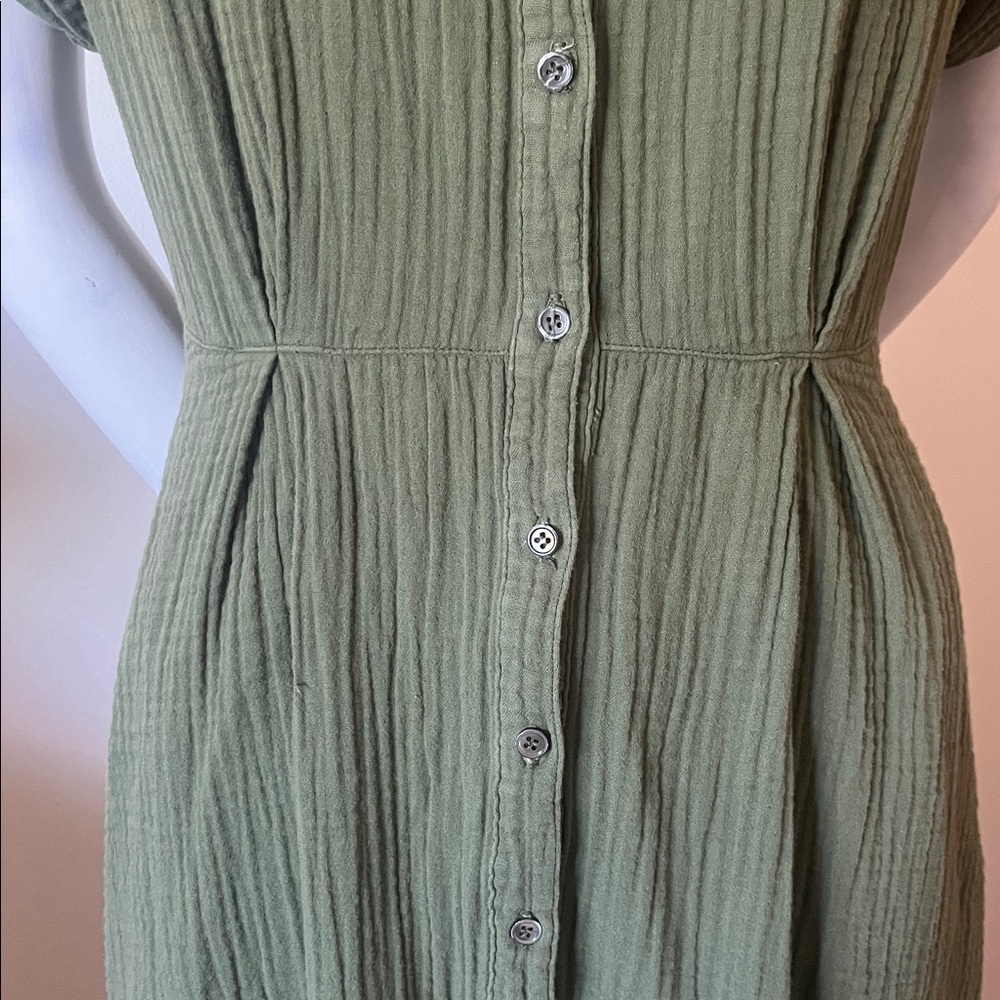 XIRENA Cate Elegant Green Midi Dress Made in USA Without Belt - Picture 10 of 16